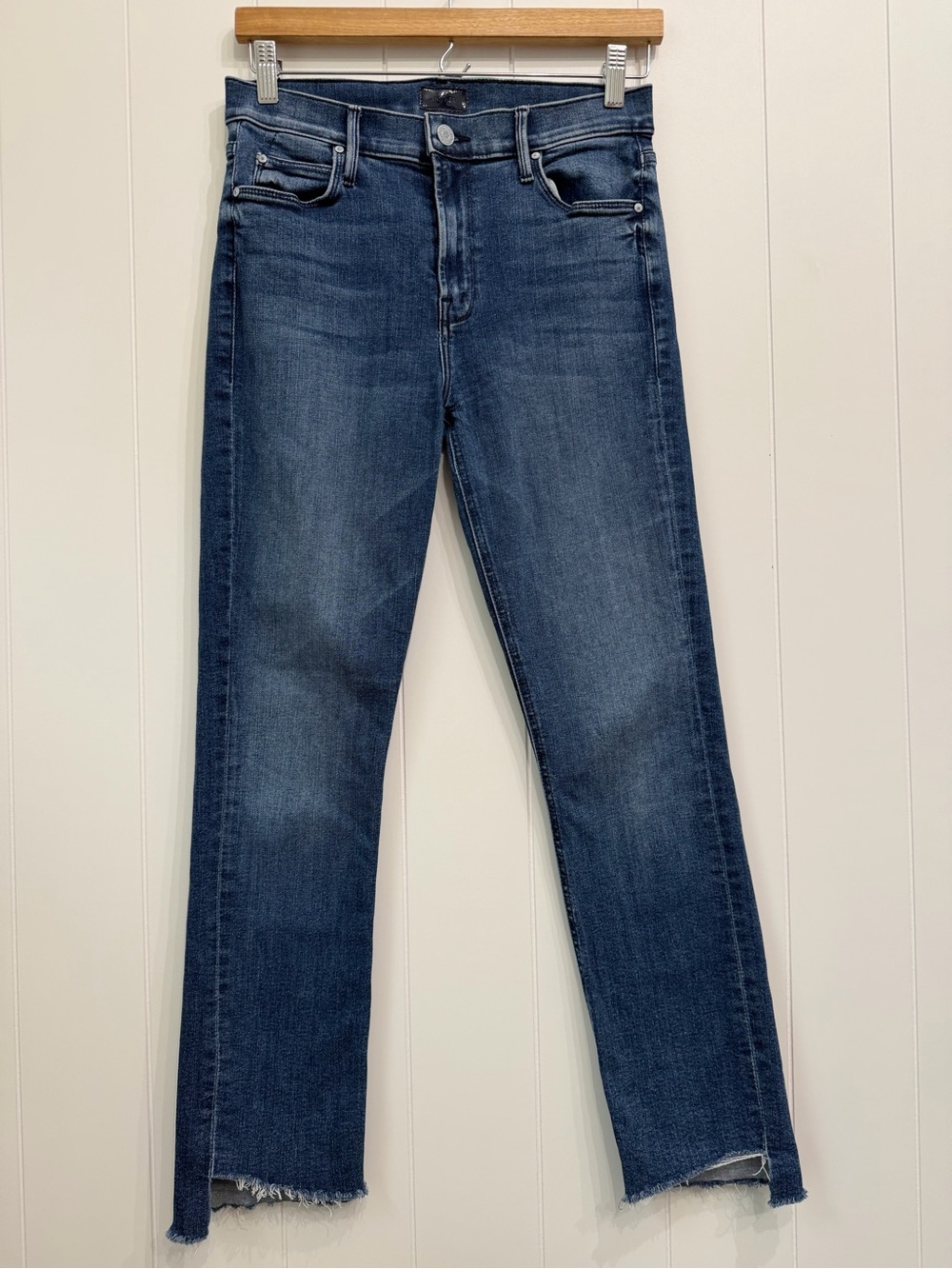 MOTHER The Mid Rise Dazzler Ankle Step Fray in Mix Tape Size 28